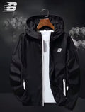 Mens B Logo Hooded Windbreaker Jacket Lightweight Waterproof Windproof Casual Outdoor Sports Hiking Cycling Long Sleeve Coat