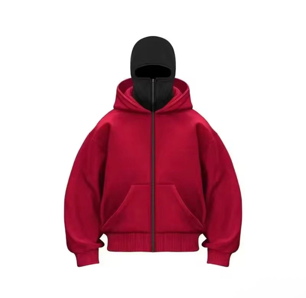 Men and Women Balaclava Y2K Gothic Harajuku Spring Autumn Winter New Item Double Hooded Sweatshirt Men Hooded Mask Zipper Jac