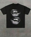 Grill Lips Funny Graphic Tee Shirt, Casual Soft, Pure Cotton 220gsm Pattern Printed T-Shirt