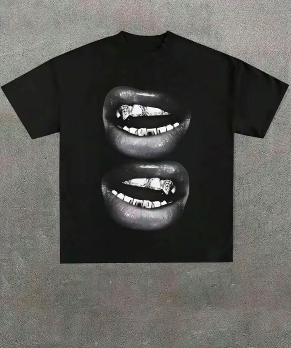 Grill Lips Funny Graphic Tee Shirt, Casual Soft, Pure Cotton 220gsm Pattern Printed T-Shirt